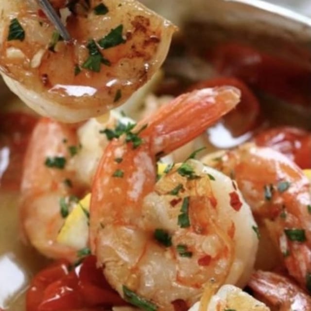 Spicy Drunken Shrimp Scampi.