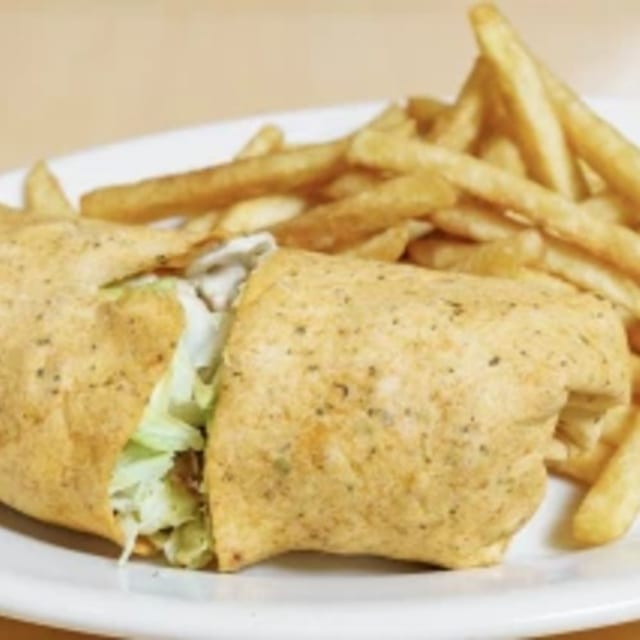 Blackened Salmon Wrap.
